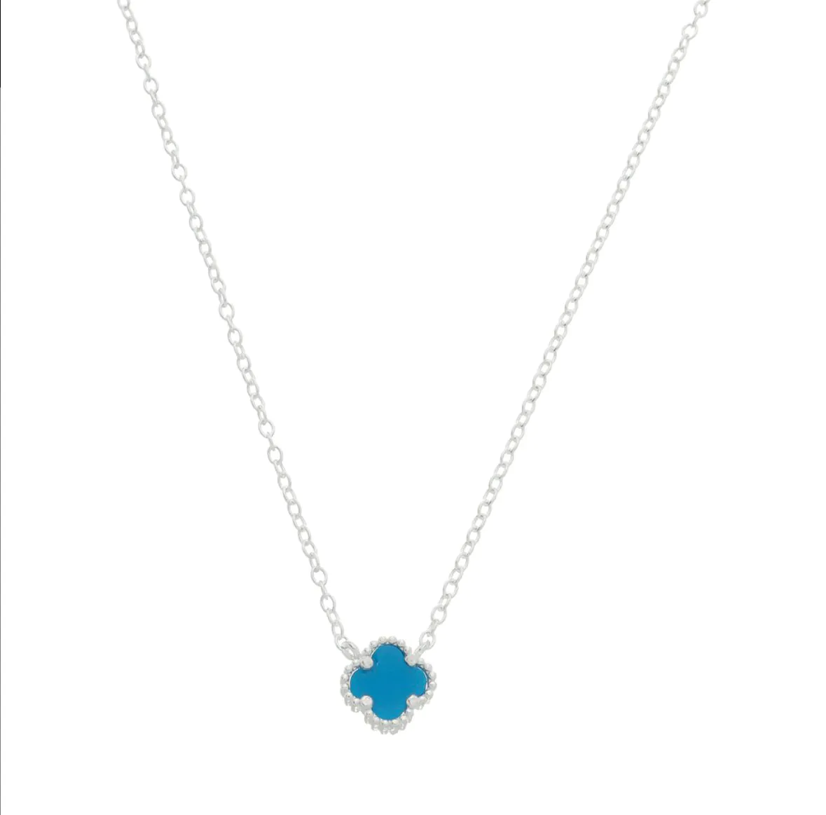 Colar treo VAN CLEEF & Arpels C/ Pedra Agatha Azul (Inspiração)