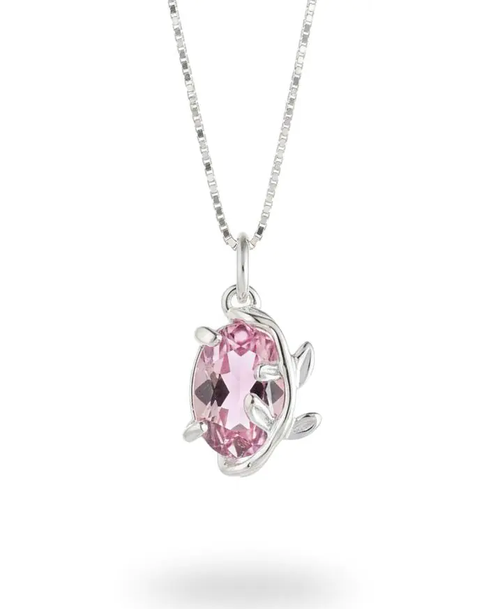 Colar Pingt. Zircônia Rosa