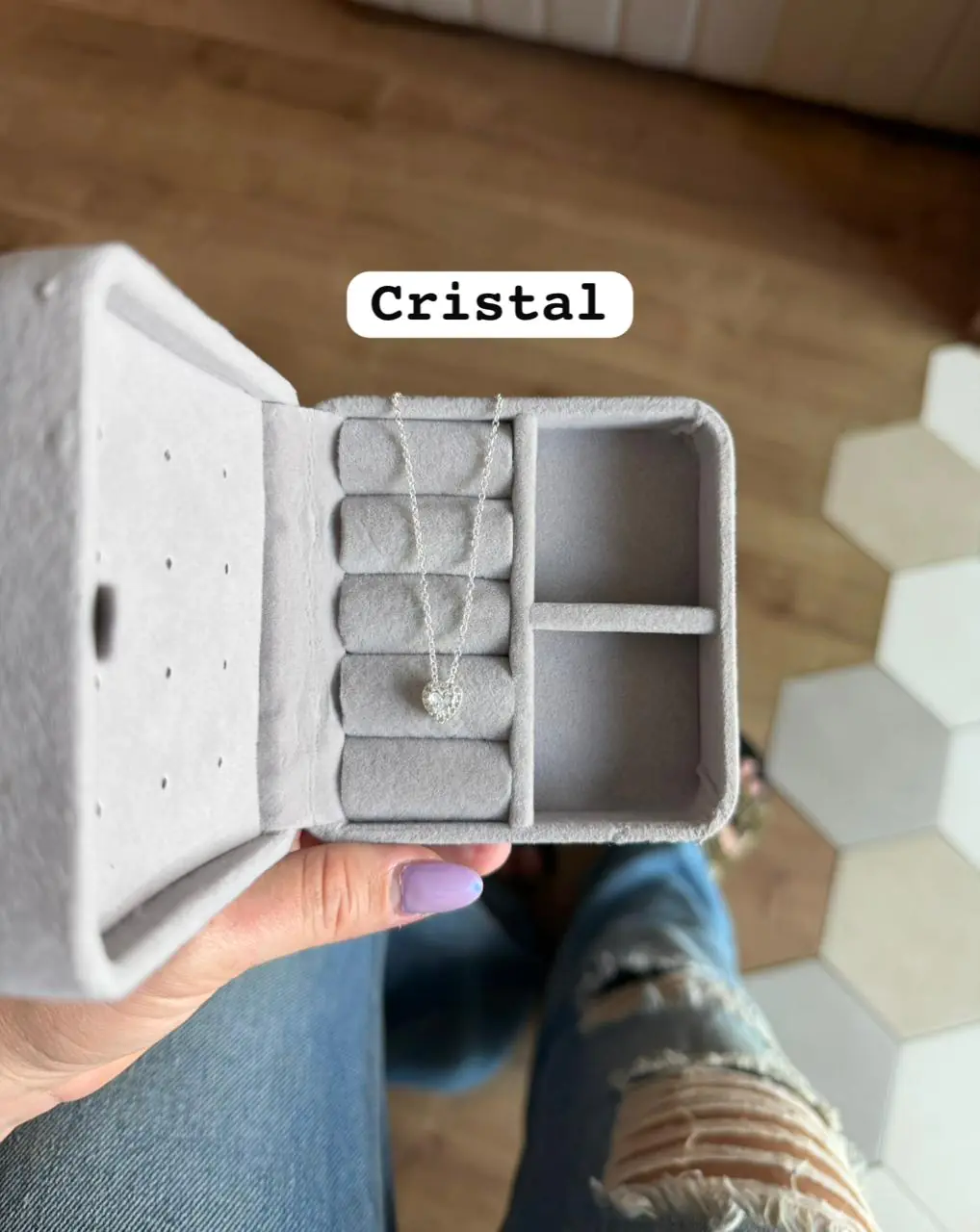 Colar Pingt. Coração Todo Cravej. C/ Zircônia - Imagem 2